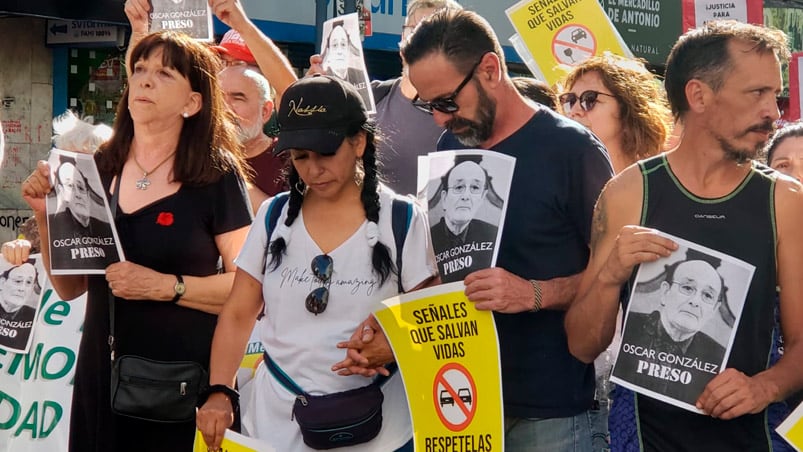 La protesta de familiares de las víctimas de la tragedia en las Altas Cumbres. 