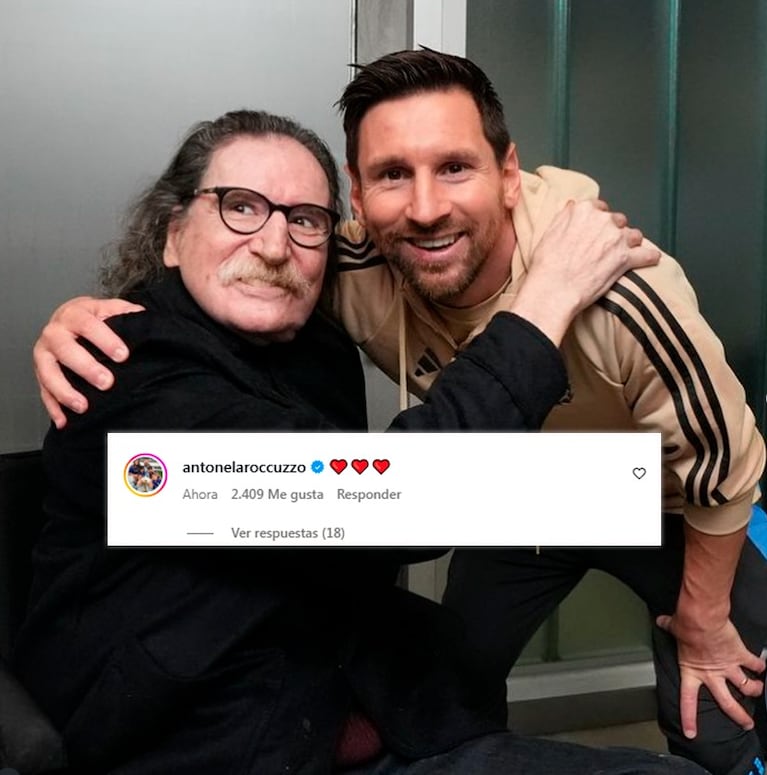 La reacción de Antonela ante la foto de Messi y Charly.