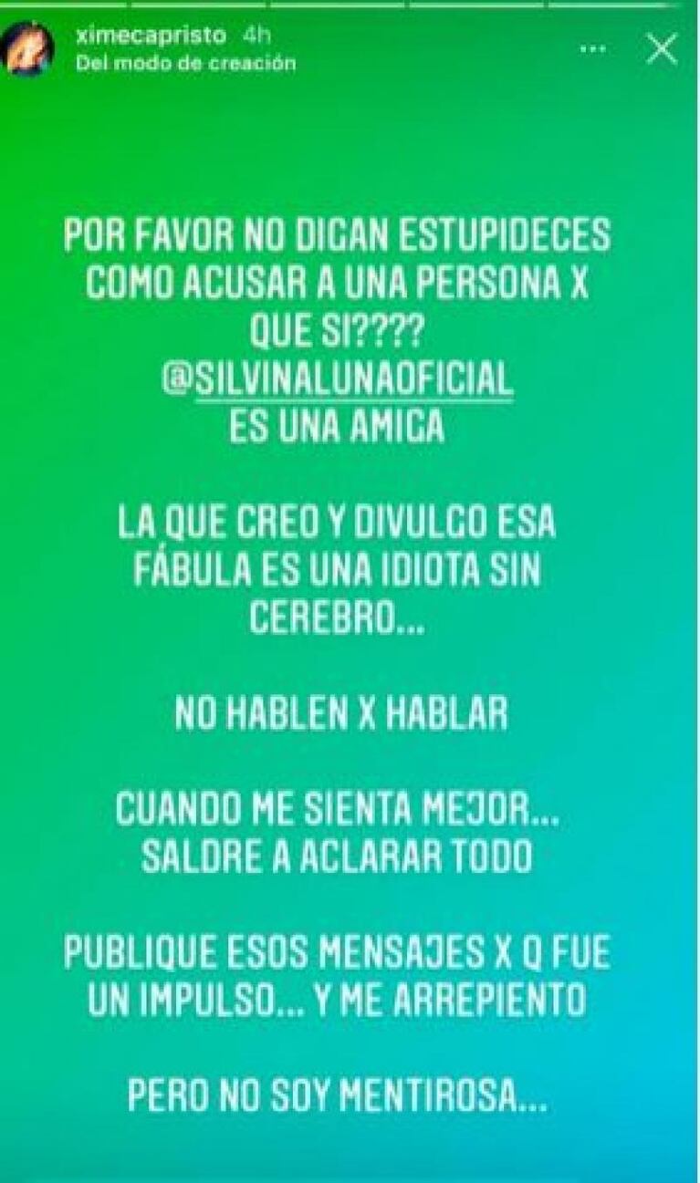 La reacción de Capristo ante la versión que vinculó a Silvina Luna con Gustavo Conti