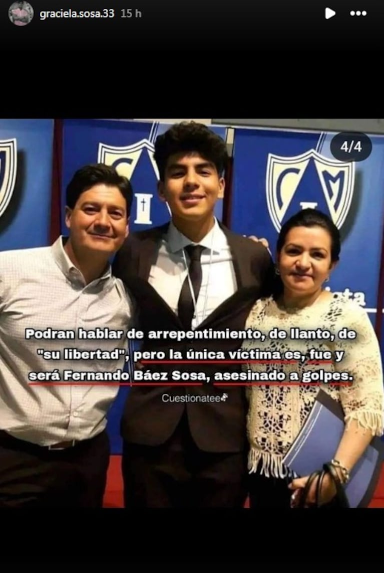 La reacción de la mamá de Fernando Báez Sosa tras la entrevista a Máximo Thomsen