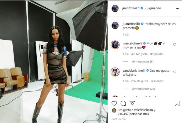La reacción de Marcelo Tinelli por la producción de fotos de su hija Juanita