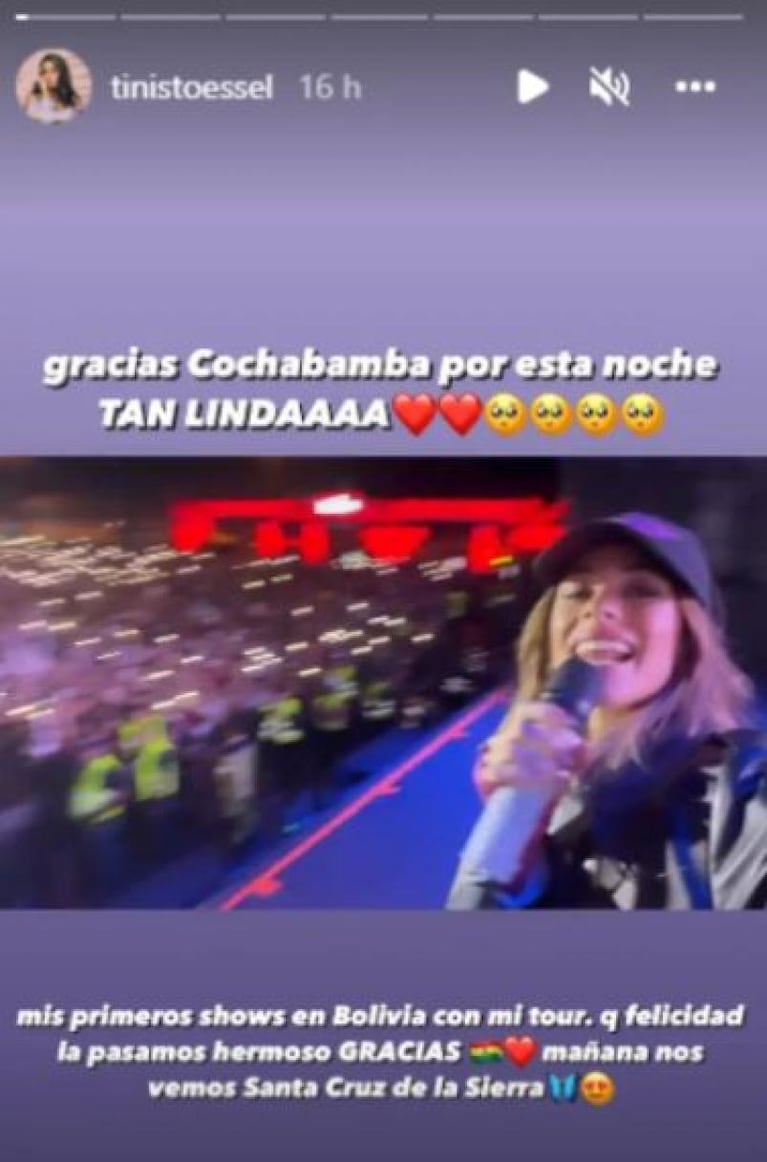 La reacción de Tini Stoessel al ser sorprendida por una fan en el escenario