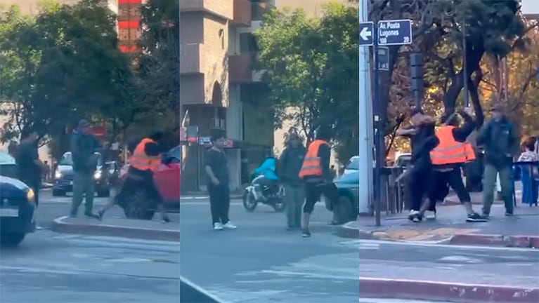 La reacción del naranjita en plena avenida Poeta Lugones.