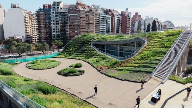 La renovación de la rampa sobre el Centro Cultural Córdoba. (Foto: Prensa Provincia)