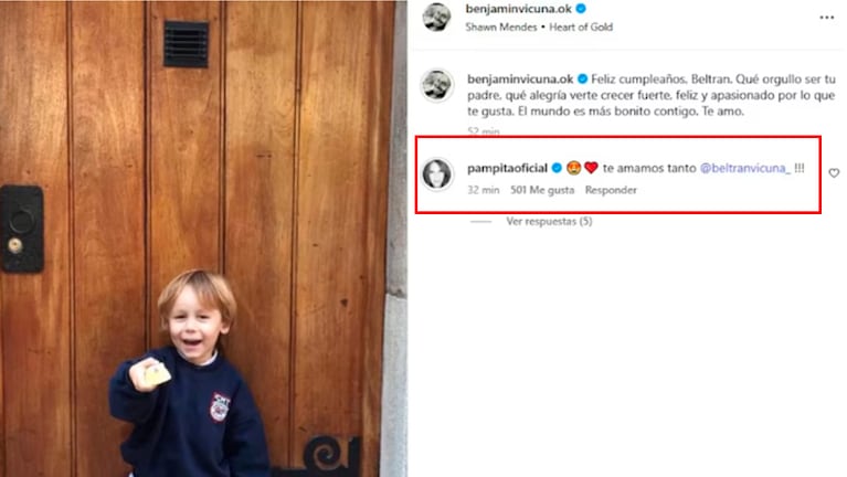 La respuesta de Pampita en Instagram.