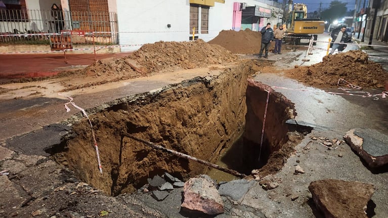 La rotura se produjo en barrio Colón. Foto: Francisco Arias / El Doce.