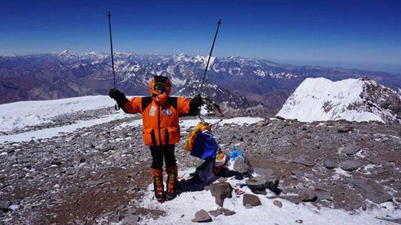 La rumana Dor Geta Popescu logró subir al cerro Aconcagua. 