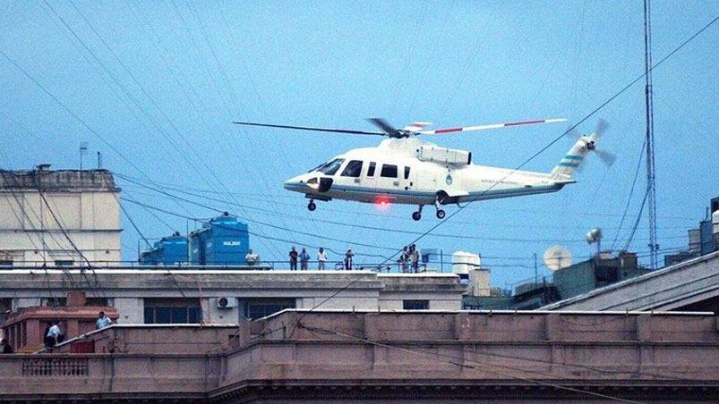 La salida de De la Rúa en helicóptero, una imagen grabada en la memoria.