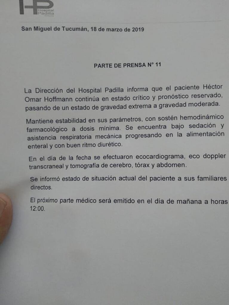 La salud de Sergio Denis: en estado de gravedad moderada