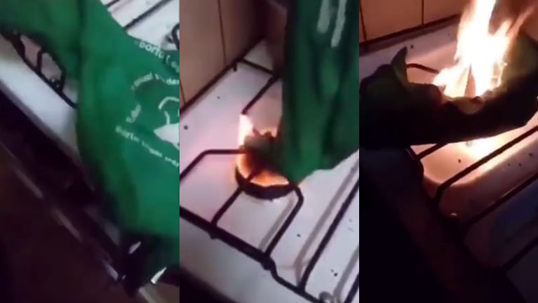 La secuencia de la quema del pañuelo verde.