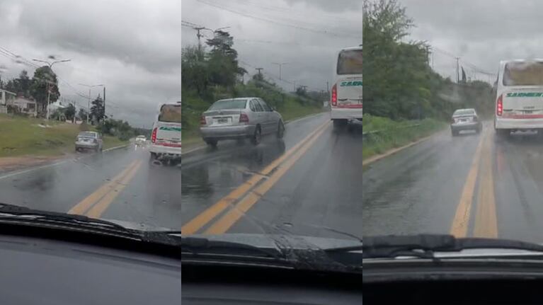 La secuencia de temerarias maniobras de un automovilista.