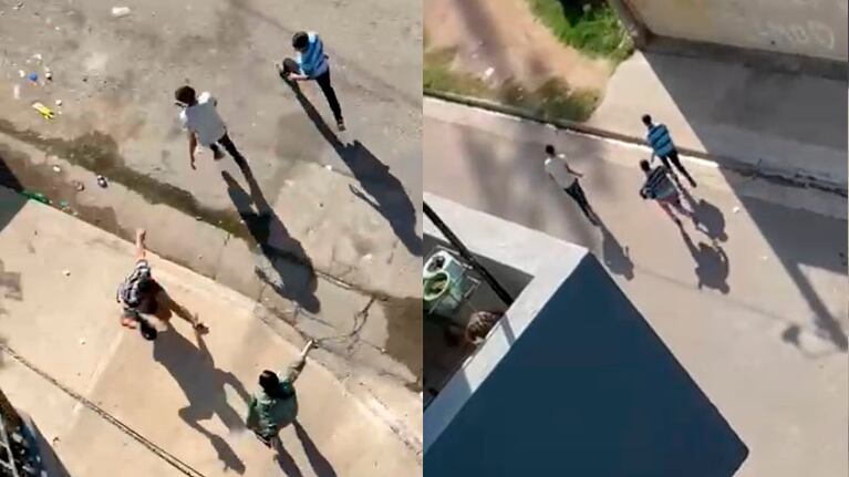 La secuencia del arrebato de la cartera a una mujer.