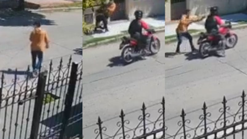 La secuencia del robo en barrio Crisol Norte.