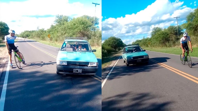 La secuencia quedó filmada por uno de los ciclistas.