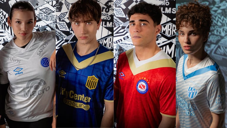 La similitud entre las camisetas presentadas por Umbro.