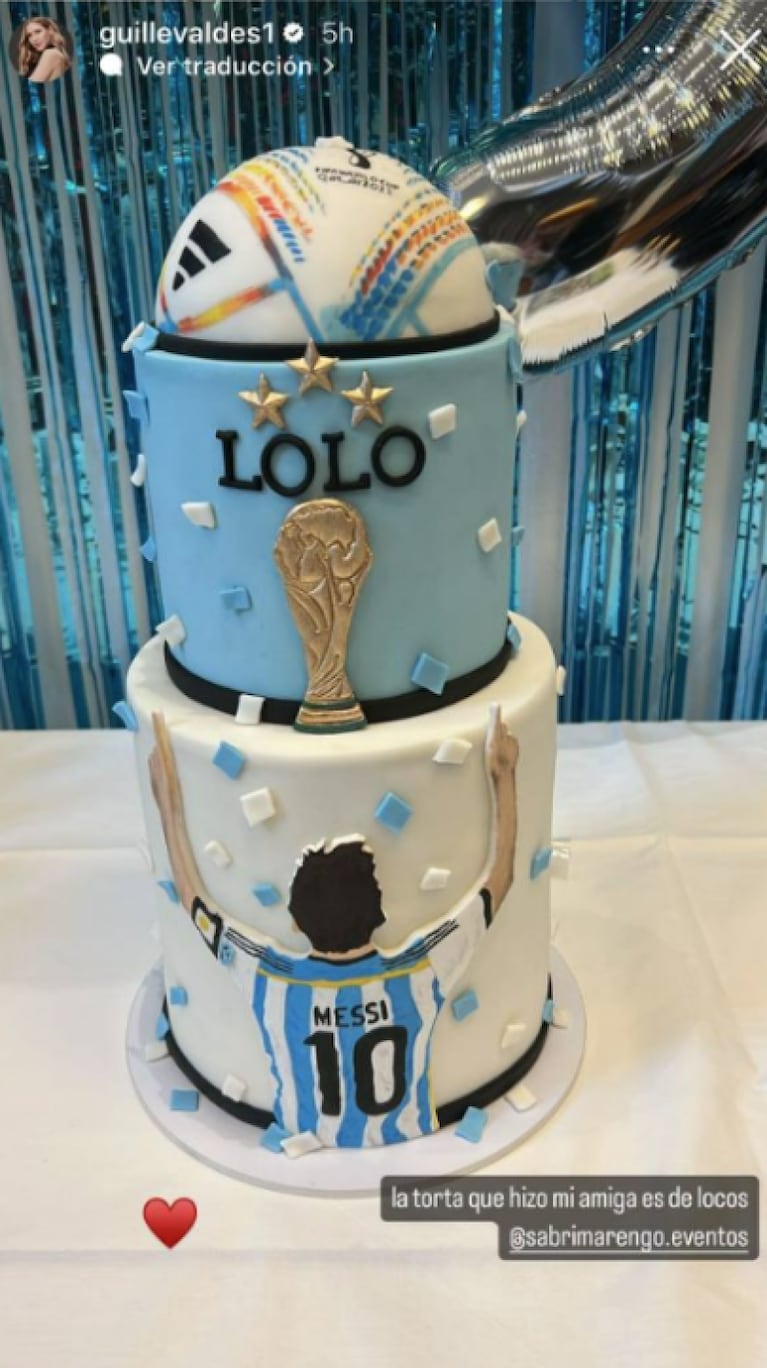 La sorprendente torta de Lolo Tinelli con la temática de Messi y el Mundial de Qatar