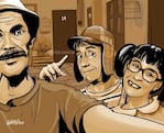 La tecnología y el Chavo, combinados en dibujos brillantes.