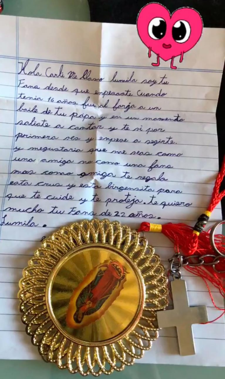 La tierna carta de una fanática de Carli