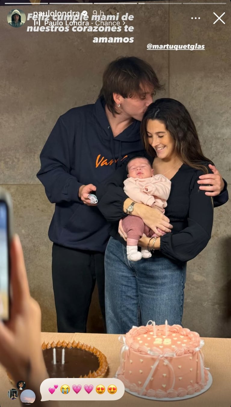 La tierna foto con la que Paulo Londra mostró por primera vez a su beba Justina