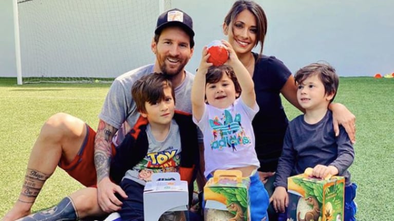 La tierna foto de Pascua de Messi, Antonela y sus hijos en plena cuarentena