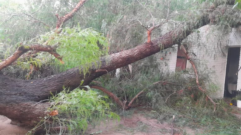 La tormenta afect a varias localidades de Traslasierra. Foto: FM Juntos de Villa Dolores.
