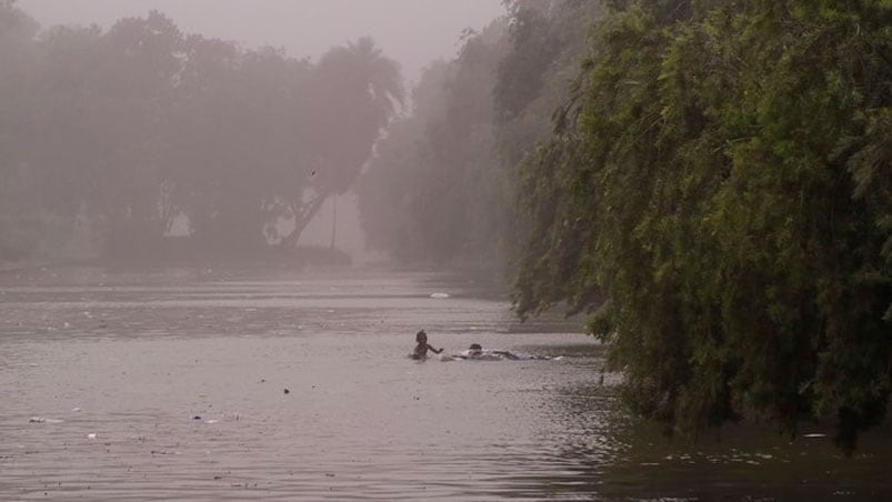 La tormenta de polvo en Nueva Delhi. Foto: AFP 