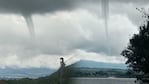 La tromba no tocó el agua del lago por escasos metros.