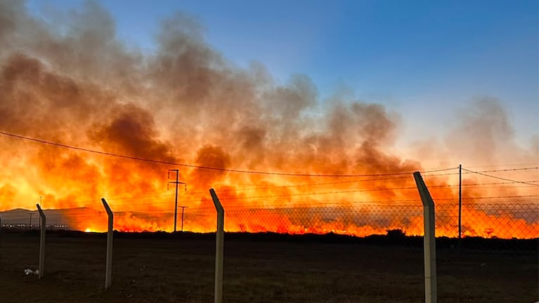 La vista del incendio desde Docta.