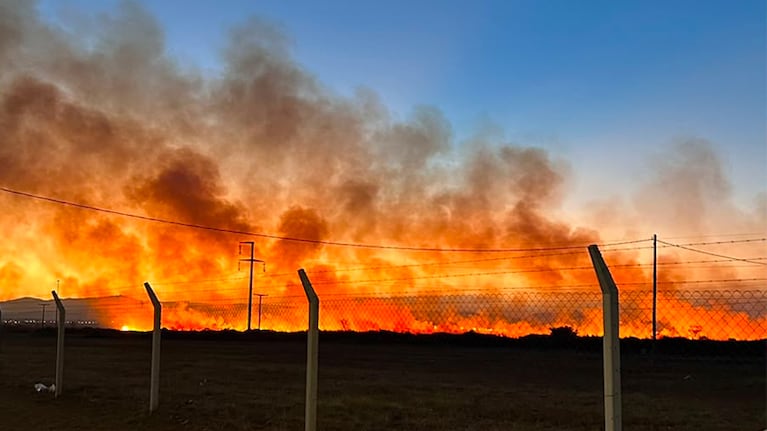 La vista del incendio desde Docta.