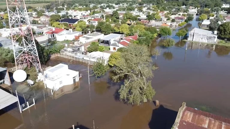 La vista desde el aire tras la lluvia torrencial. Foto: gentileza Canal Colonia Marina /@jmagario.