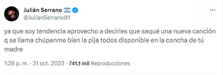 La vulgar reacción de Julián Serrano por el casamiento de Dybala y Oriana Sabatini