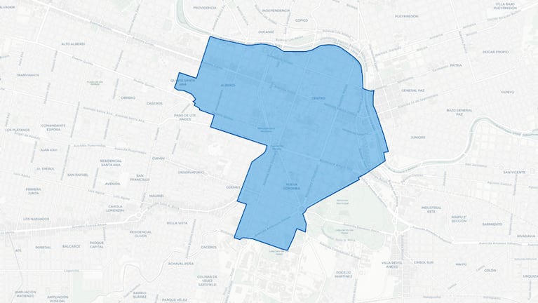 La zona bajo administración 100% municipal.