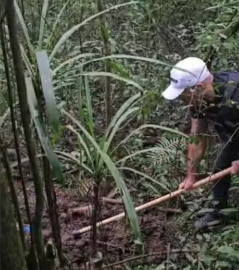 La zona donde la encontraron enterrada.