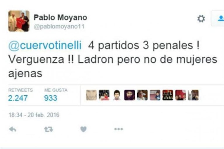 "Ladrón pero no de mujeres ajenas", le dijo Pablo Moyano a Tinelli