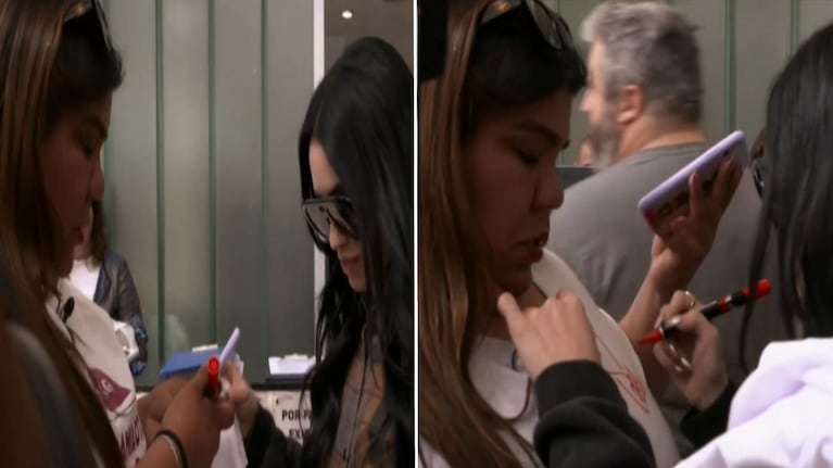 Lali le firmó el pecho a Camilota.