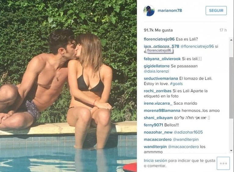 Lali y Mariano: beso, calor y pileta