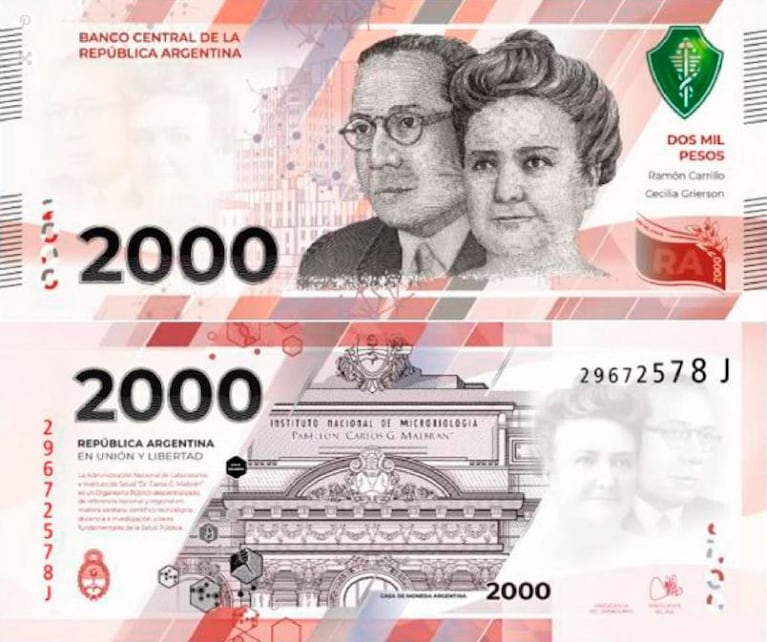 Lanzan el billete de $2.000: cuándo circulará y quiénes figurarán