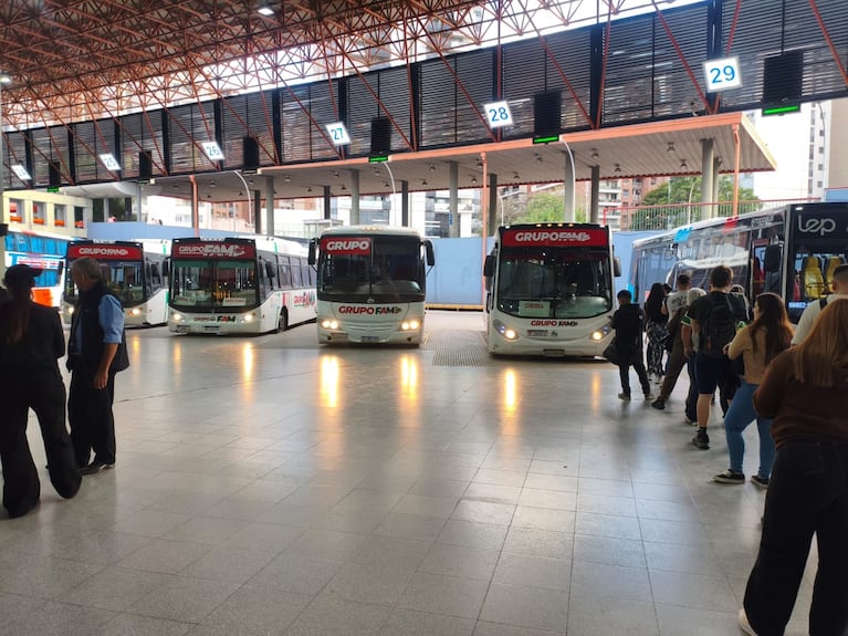 Lanzaron un paro de colectivos interurbanos del grupo FAM.