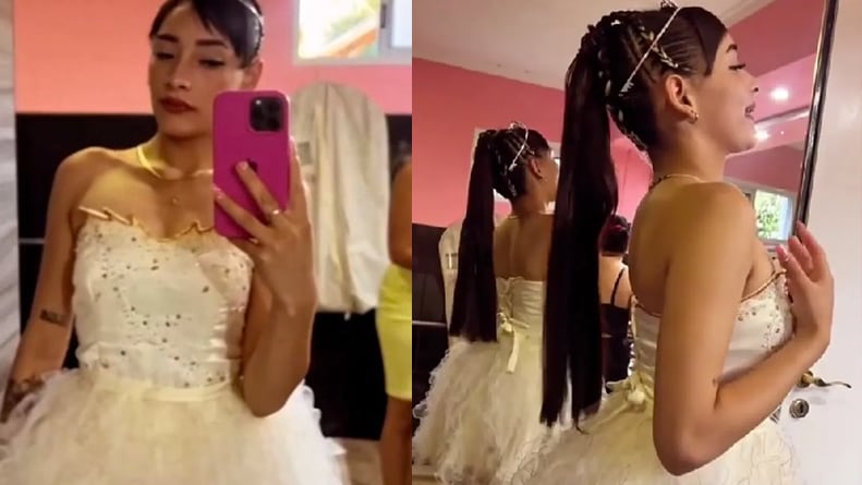 Lara en su fiesta de 15 años.