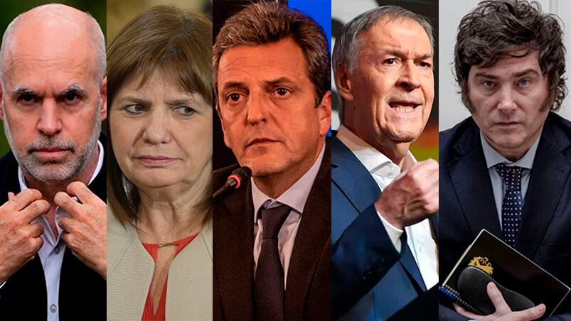 Larreta, Bullrich, Massa, Schiaretti y Milei compiten en las Paso.