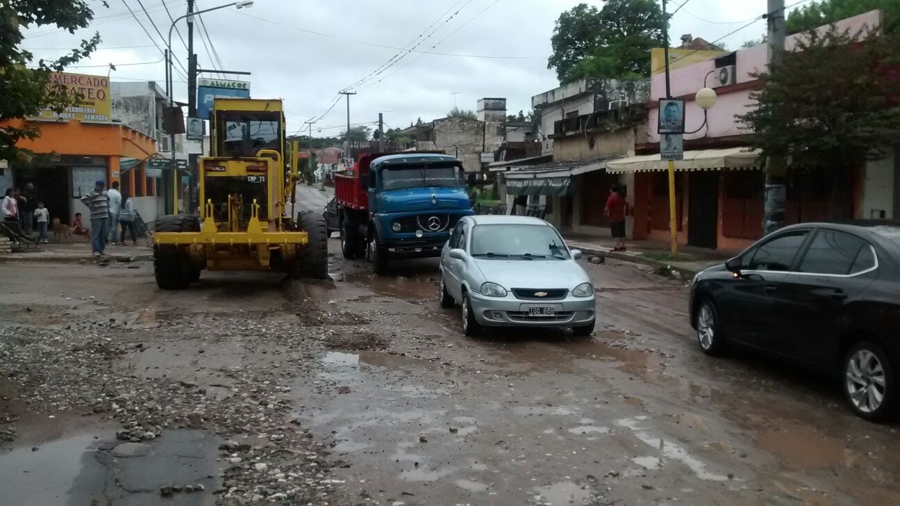 Las calles de Unquillo, después de la intensa lluvia.  Foto: Fernando Melo