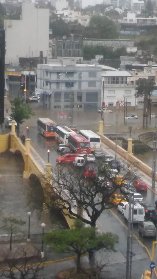 Las calles se inundaron en pocos minutos. Foto: Pablo Carbonell.