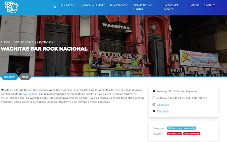 Las capturas en el sitio oficial de la Municipalidad.