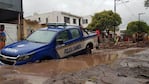 Las complicaciones de transitar por la ciudad un día de lluvia. 