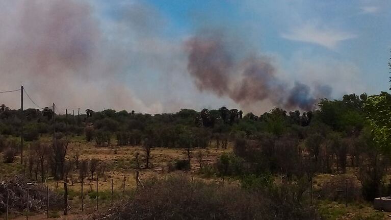 Las condiciones climáticas complican las tareas de contención. (Foto: Radio Feedback Salsacate).