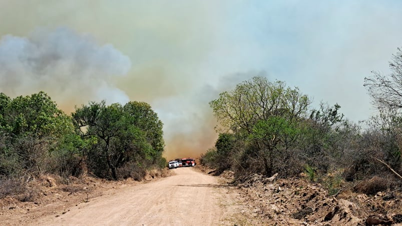 Las condiciones climáticas no permiten controlar el fuego. Foto: Juan Pablo Lavisse / El Doce. 