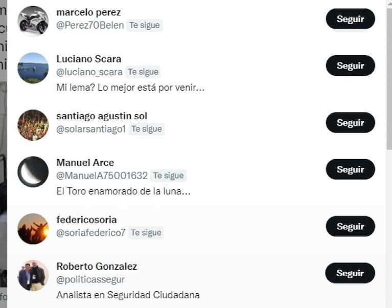 Las cuentas de Twitter que replican mensajes de Mosquera y el Ministerio de Seguridad