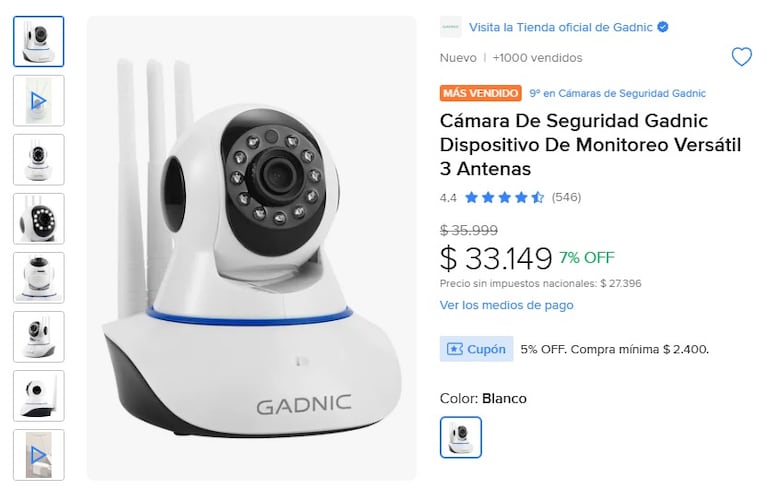 Las distintas opciones de cámaras de seguridad.
