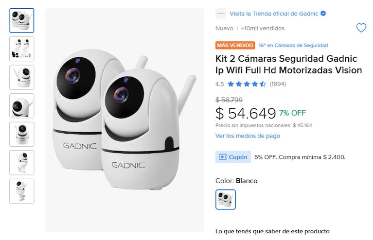 Las distintas opciones de cámaras de seguridad.