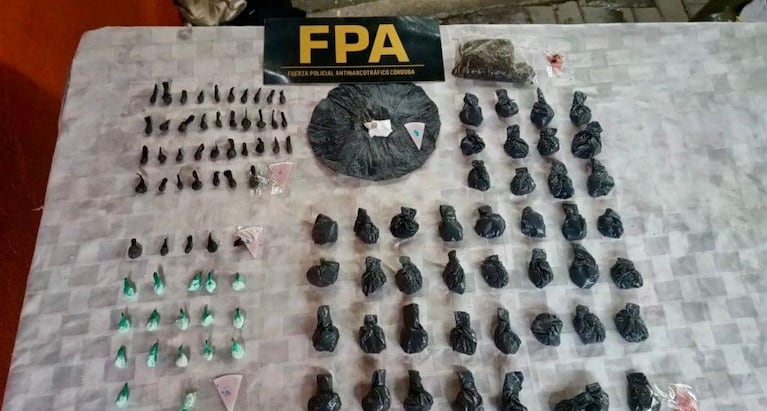 Las drogas secuestradas en el procedimiento de la FPA.